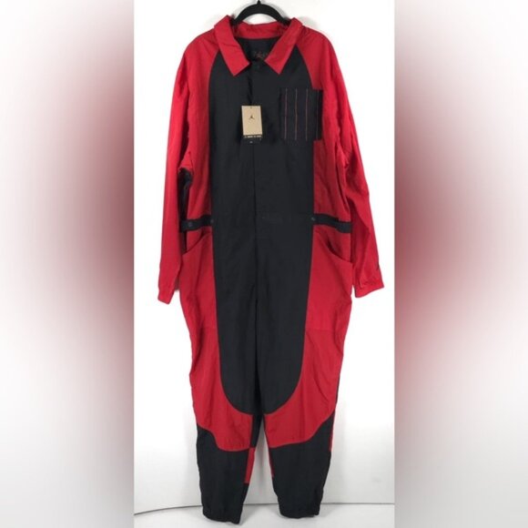 NWT JORDAN ESSENTIALS Varsity Red Flight Suit Jumpsuit DJ2628-636 Size 2X - Picture 6 of 16